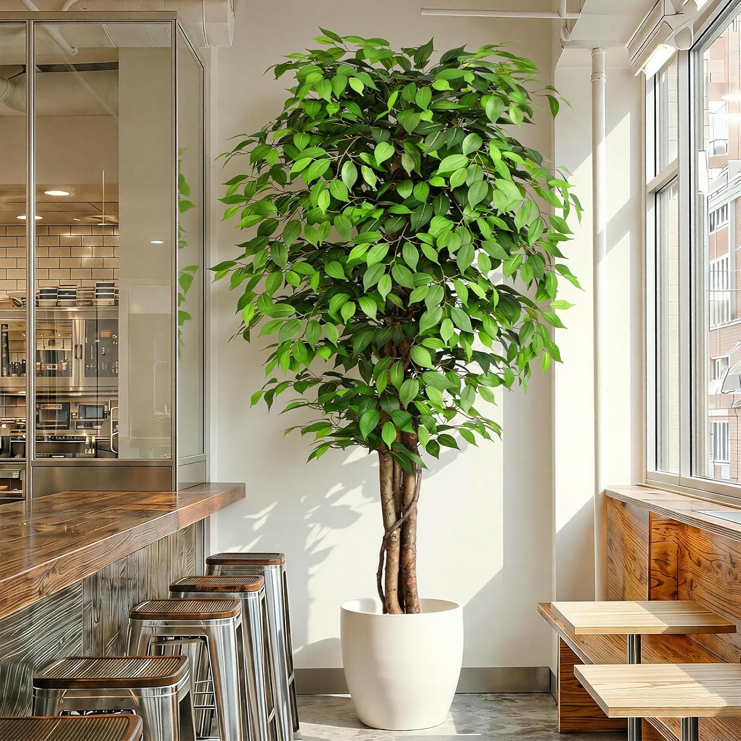 Lifelike Artificial Ficus Tree - Fiddle Leaf Fig review and price