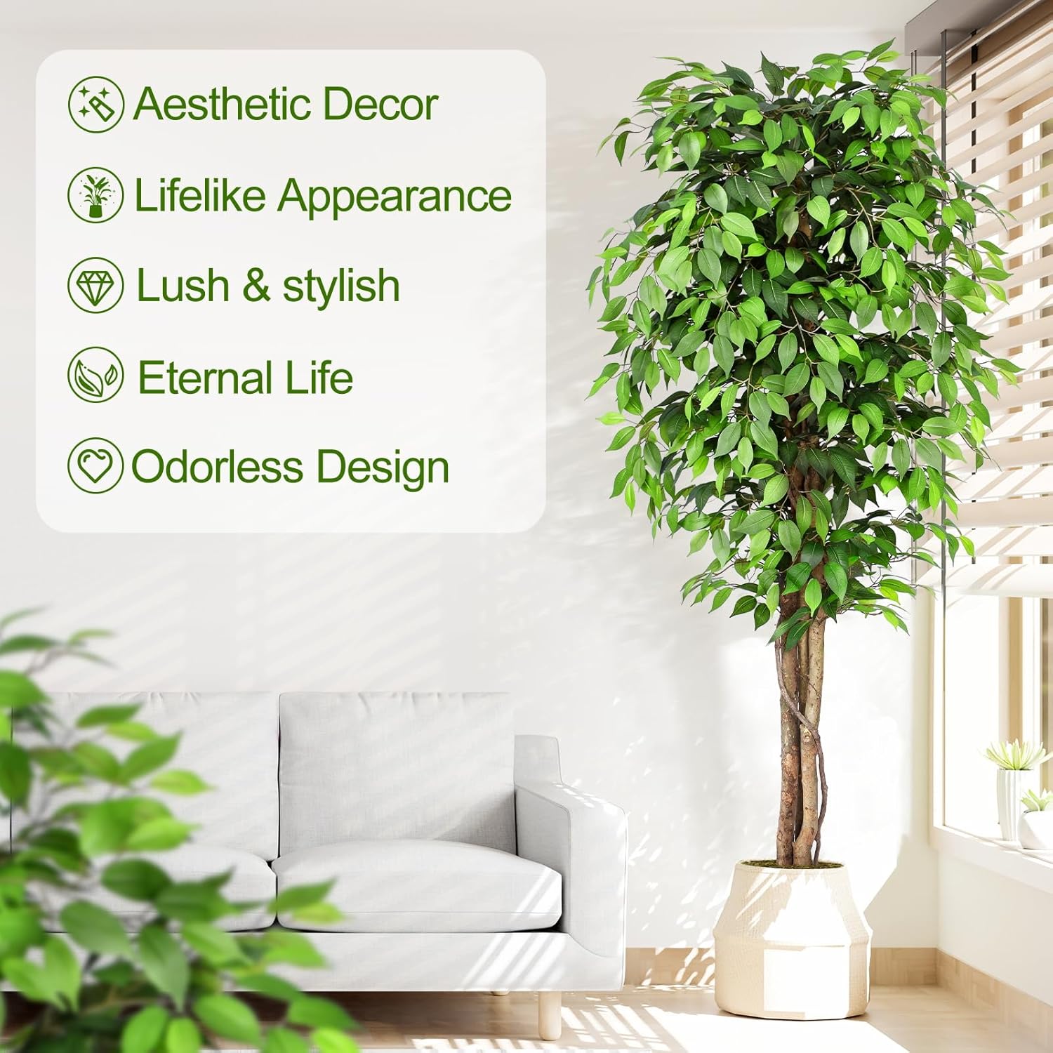 Lifelike Artificial Ficus Tree - Fiddle Leaf Fig review and price