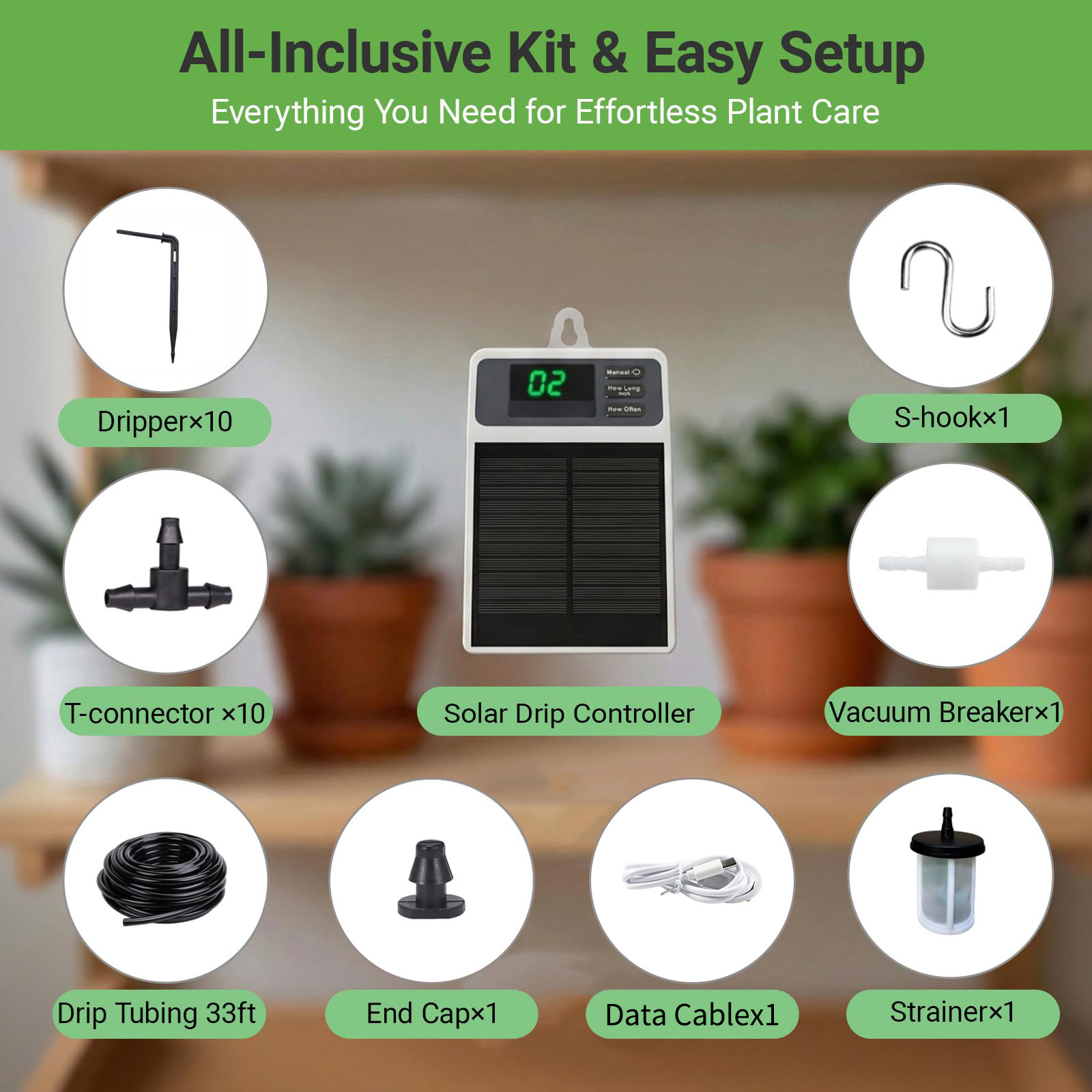 Upgraded Solar Drip Irrigation - Plant Parent Kit review and price