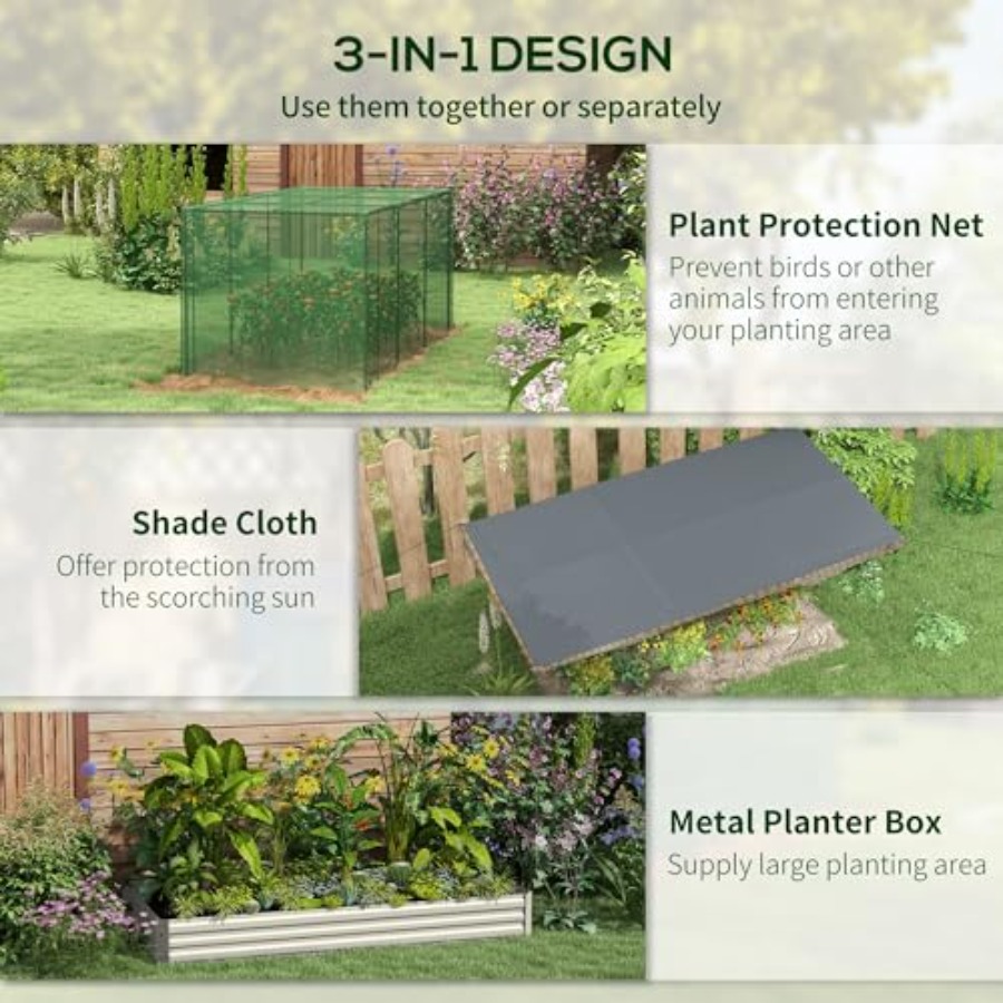 7.3 x 3.4 x 1 ft Galvanized Ra - Plants X review and price